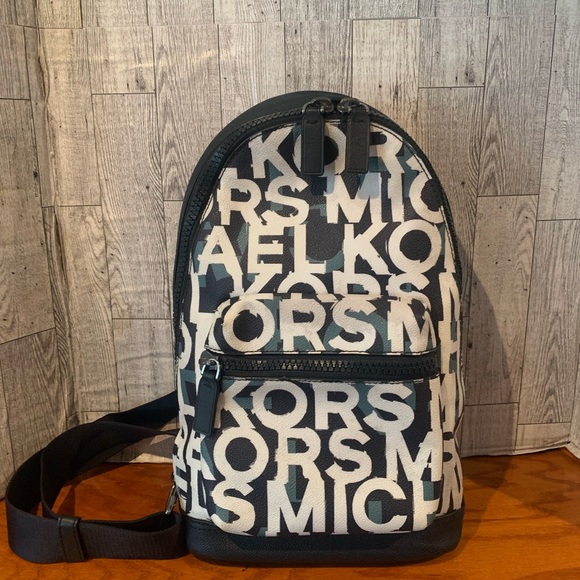 Michael Korrs Cooper Graphic Logo Single Strap Backpack - Picture 1 of 10